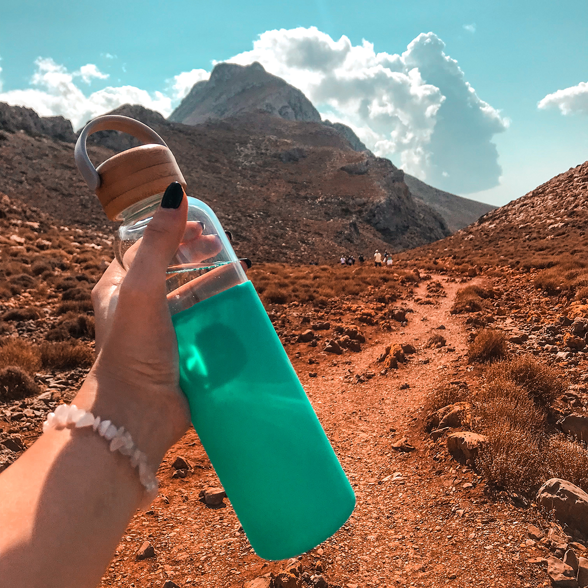 R08272.05 - Szklana butelka Refresh 560 ml, zielony 