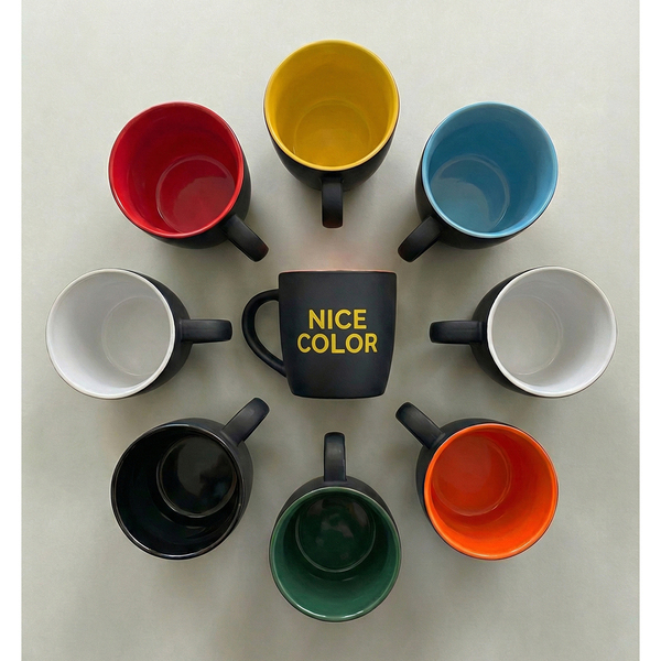 R85327.04 - Kubek ceramiczny Esla 345 ml, niebieski 