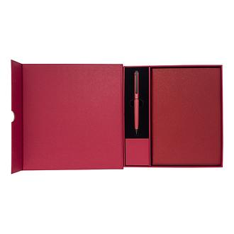 R02343 - Zestaw upominkowy notes z długopisem Solene, bordowy 