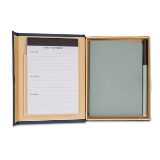 R73648 - Notes i planner w upominkowym pudełku Kampa, granatowy 